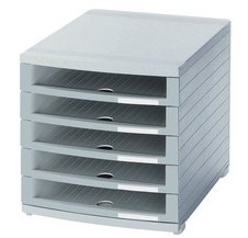 Module de classement CONTUR, 5 tiroirs, gris clair