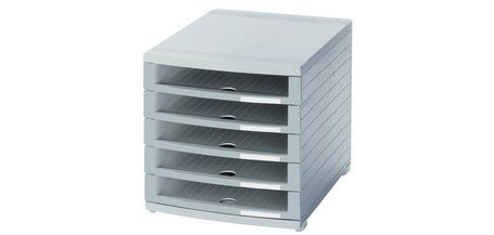 Module de classement CONTUR, 5 tiroirs, gris clair