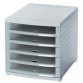 Module de classement CONTUR, 5 tiroirs, gris clair