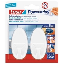 Zelfklevende haak Powerstrips, LARGE, ovaal, wit