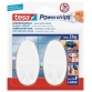 Powerstrips Crochet adhésif LARGE, oval, blanc