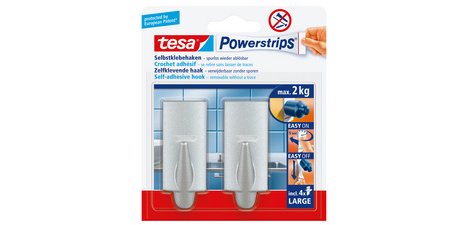 Powerstrips Crochet adhésif LARGE, tendance, chromé