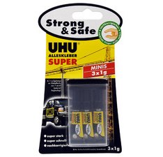 Secondelijm SUPER Strong & SAFE MINIS - 3 tubes van 1 g