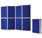 Cloison de présentation, pliable, bleu