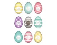 Stickers de Pâques DECOR 'Oeufs de Pâques', brillant