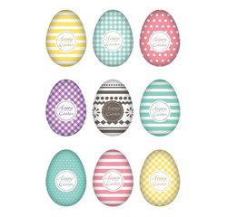 Stickers de Pâques DECOR 'Oeufs de Pâques', brillant