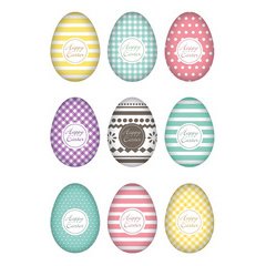 Stickers de Pâques DECOR 'Oeufs de Pâques', brillant
