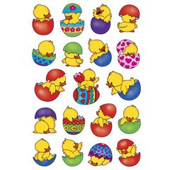 Stickers de Pâques DECOR 'Fleurs et poussins'