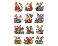 Stickers de Pâques DECOR 'Lapins nostalgiques'
