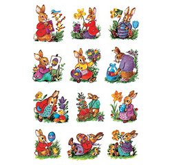 Stickers de Pâques DECOR 'Lapins nostalgiques'