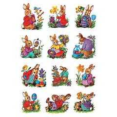 Stickers de Pâques DECOR 'Lapins nostalgiques'