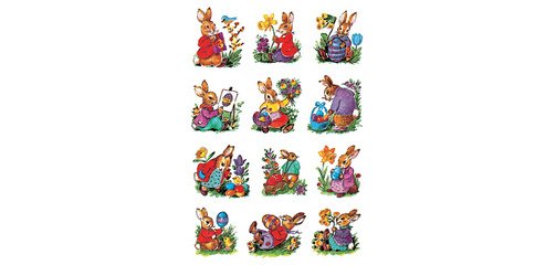 Stickers de Pâques DECOR 'Lapins nostalgiques'