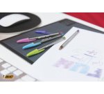 BIC Stylo à bille Cristal Fun, étuit carton de 4