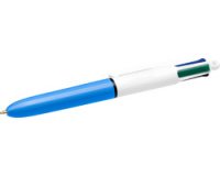 Bic 4 Colours Mini stylo bille 4 couleurs, moyen, 4 couleurs d'encre classique, corps bleu