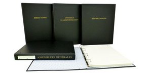 Classeur 'Assemblée générale', 4 anneaux, en PVC noir