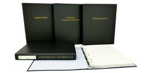 Classeur 'Assemblée générale', 4 anneaux, en PVC noir