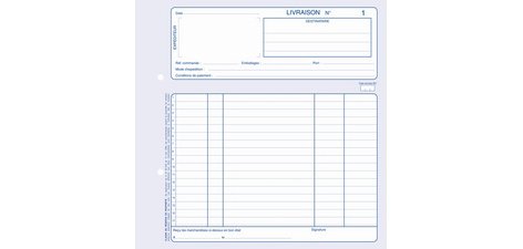 Manifold 'Livraisons', A4, dupli