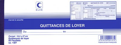 Le Dauphin Carnet à Souche Quittance De Loyer 11 × 27,5 Cm – 50 Feuillets, Carte Vernie
