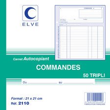 Register 'Commandes', 210 x 140 mm, drievoud, Franstalig