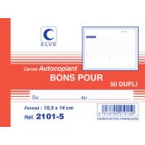 Manifold 'Bons pour', 105 x 140 mm, dupli, autocopiant