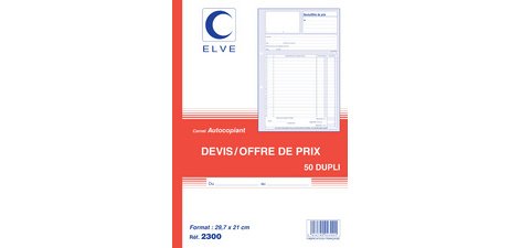 Manifold 'Devis - Offre de prix', 210 x 297 mm, tripli