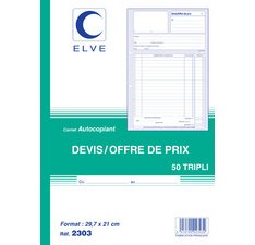 Manifold 'Devis - Offre de prix', 297 x 210 mm, dupli