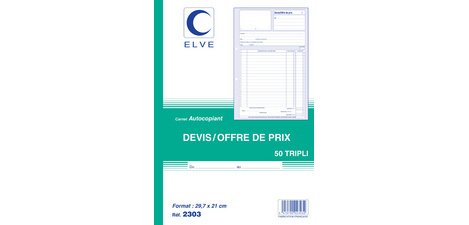 Manifold 'Devis - Offre de prix', 297 x 210 mm, dupli