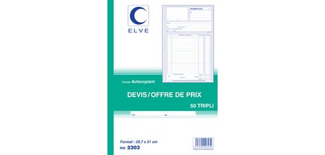 Manifold 'Quotation - Price Offer', 297 x 210 mm, duplicate