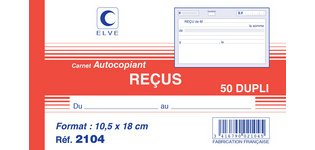 Manifold 'Reçus', 105 x 180 mm, dupli, 50 feuilles