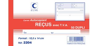 Manifold 'Ontvangstbewijzen met btw' 105 x 180 mm dupli