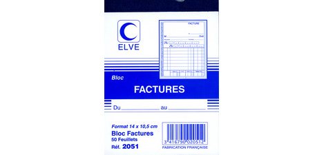 Block 'invoices', 140 x 105 mm, 50 sheets