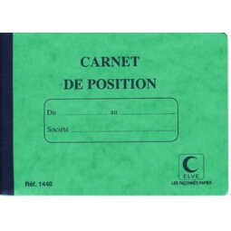 Carnet de position de compte, 114 x 156 mm