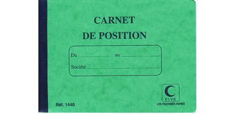 Carnet de position de compte, 114 x 156 mm