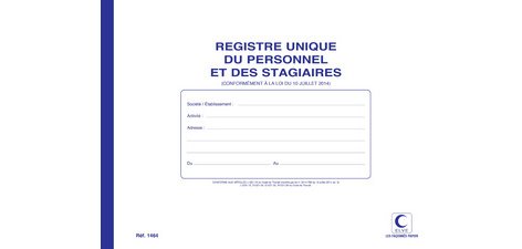 Registre unique du personnel & des stagiaires, 52 pages