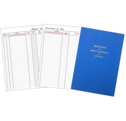 Registre 'Mouvements des titres', 100 pages, format A4