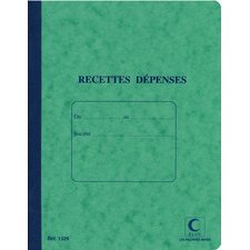 Cahier piqué 'Recettes - Dépenses', 220 x 170 mm