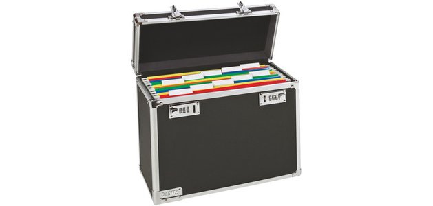 Boîte mobile pour dossiers suspendus, noir/chrome,cadr