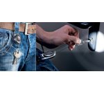 porte-badges avec enrouleur et LED, ovale, noir