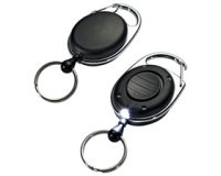 porte-badges avec enrouleur et LED, ovale, noir