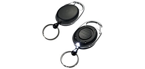 porte-badges avec enrouleur et LED, ovale, noir