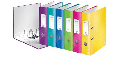 Classeur à levier cartonné Leitz Wow 180 degrés A4 - Dos 8 cm