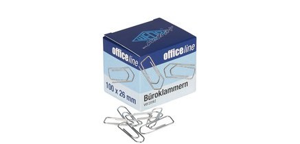 Büroklammern, glänzend verzinkt, 26 mm, kleine Packung
