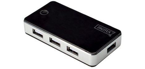 USB Hub 2.0, 7 ports, with power adapter, black