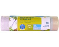 Vuilniszak met stropsluiting, 35 liter, wit