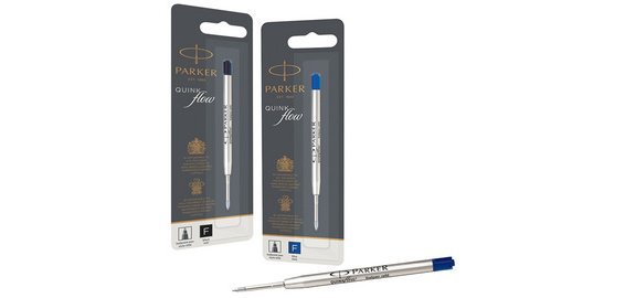 Recharge parker stylo-bille métal largeur fine coloris noir