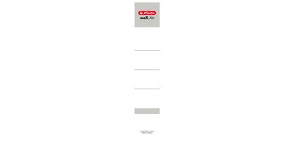 Back label for maX.file binder, 36 x 190 mm