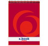 Schrijfblok met spiraal x.book, A6, 50 pagina's, geruit