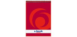Bloc-notes à spirale x.book, A7, 50 feuilles quadrillées