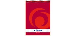 Bloc-notes à spirale x.book, A7, 50 pages, quadrillé