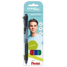 Roller encre gel liquide EnerGel-X BL107, étui de 4